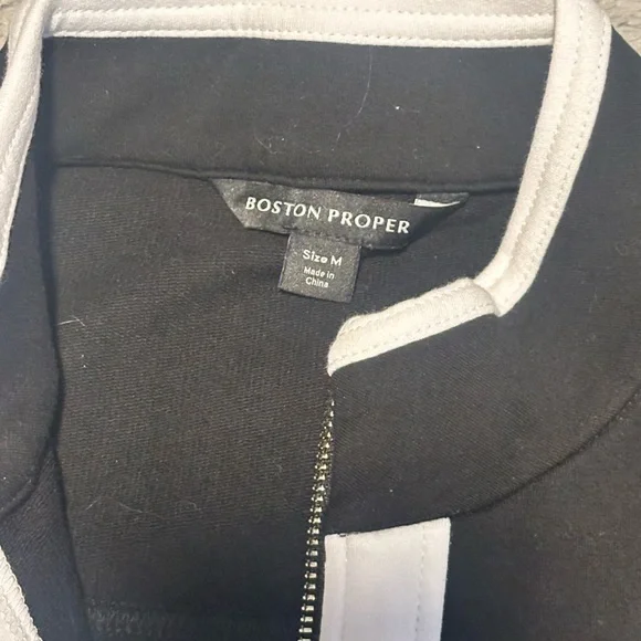 Boston Proper Black and White Track Pants with Contrast Stripes - Picture 8 of 8